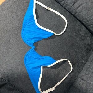 Aerie Vibrant Blue Bikini Top with White Straps